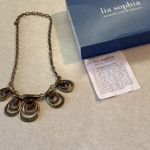 Lia Sophia Bronze Necklace with Tiger's Eye Details